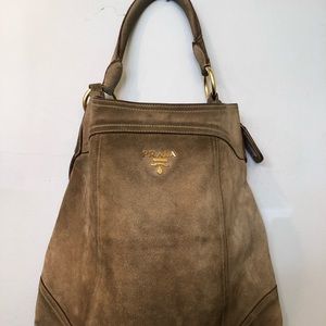 Brown Suede Prada Tote!
